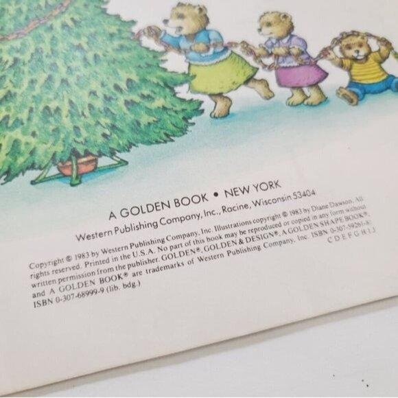 Vintage 1983 The Christmas Tree Book Bears Children's Picture Book - Picture 4 of 6